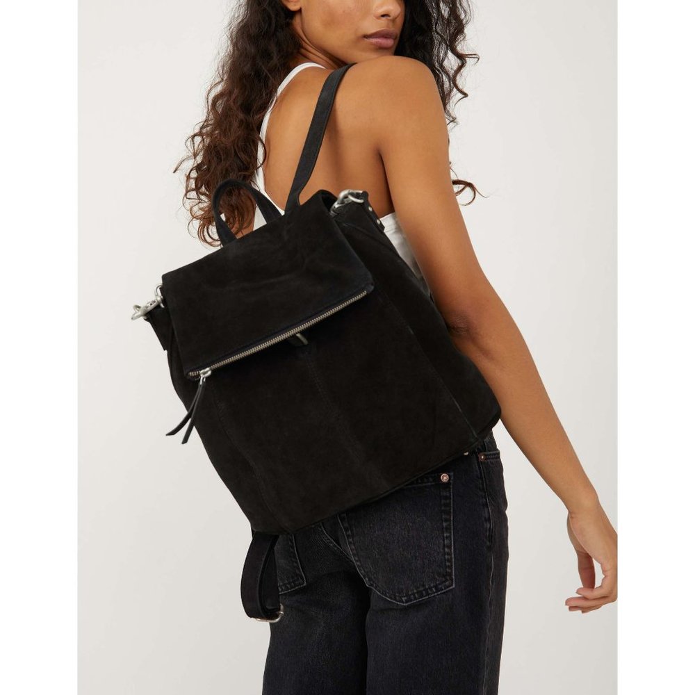 NWT Free People Camilla Suede Convertible Backpack / Black